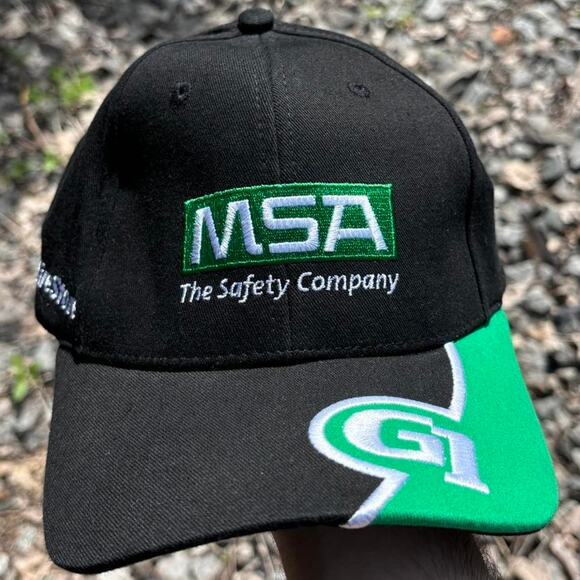 Y2K Black & Green Dad Hat! Nascar Style - Picture 1 of 7